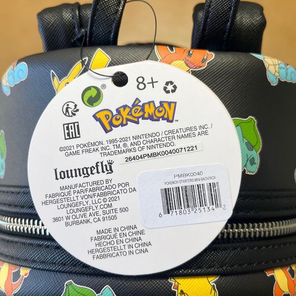 NEW Loungefly Collection Pokemon Starters Mini Backpack - Picture 5 of 6